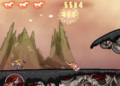 screenshot of robot unicorn attack heavy metal game